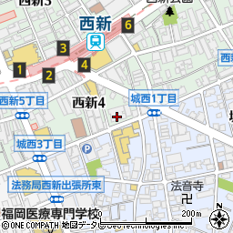 サイクルショップカイト　西新店周辺の地図