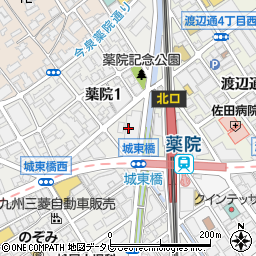 ファミリーマート福岡薬院駅北口店周辺の地図