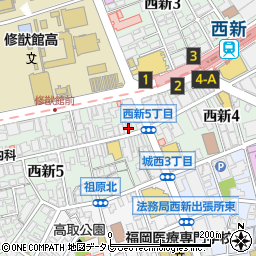 マツモトキヨシ西新５丁目店周辺の地図