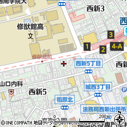 大賀薬局　西新店周辺の地図