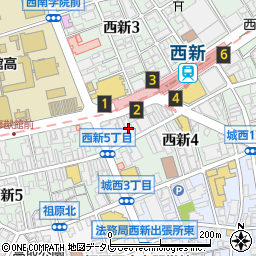 Darts&cafe Over オーバー 福岡 西新店周辺の地図
