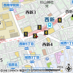 プラージュ西新店周辺の地図