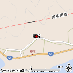徳島県海陽町（海部郡）宍喰浦（那佐）周辺の地図