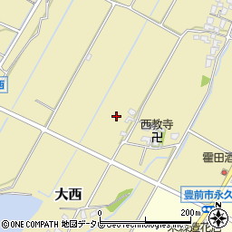 福岡県豊前市大西周辺の地図