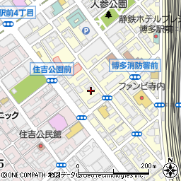 博多駅地区土地区画整理記念会館周辺の地図