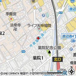 福岡九州 かしわビストロバンバン 今泉店周辺の地図