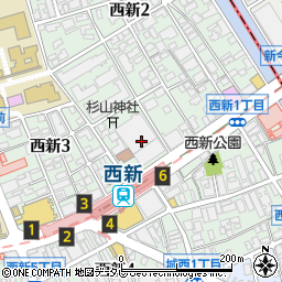 セブンイレブン福岡西新２丁目店周辺の地図