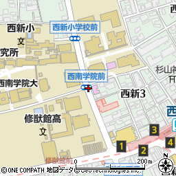 福岡県福岡市早良区西新周辺の地図