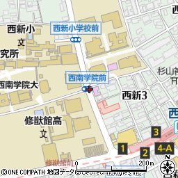 福岡県福岡市早良区西新周辺の地図