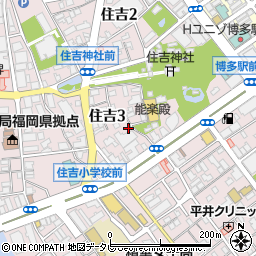 福岡県福岡市博多区住吉周辺の地図