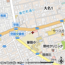 ライダーズ・カフェ　大名店周辺の地図
