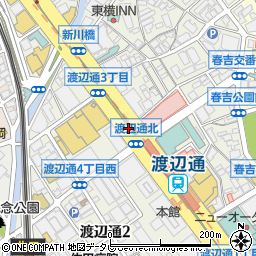 福岡県福岡市中央区渡辺通周辺の地図