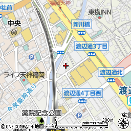 渡辺通教会周辺の地図