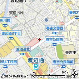 ファミリーマート福岡渡辺通三丁目店周辺の地図