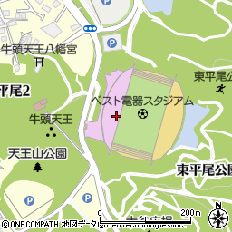 福岡市立　球技場・博多の森球技場周辺の地図