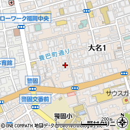 Ｄパーキング福岡市大名１丁目第３駐車場周辺の地図
