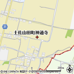 高知県香美市土佐山田町神通寺周辺の地図