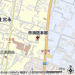 中津市消防本部周辺の地図