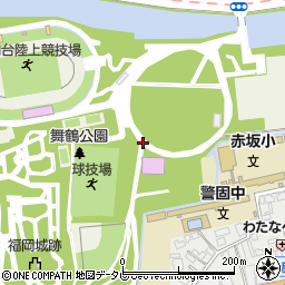鴻臚館跡展示館周辺の地図