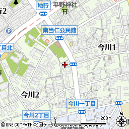 福岡県福岡市中央区今川周辺の地図