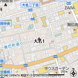 ホルモン焼肉 ぶち 博多大名店周辺の地図