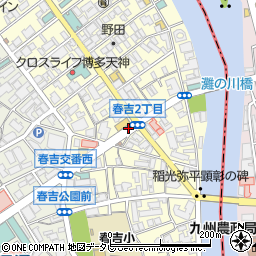福岡県福岡市中央区春吉周辺の地図