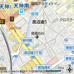 東横ＩＮＮ福岡天神周辺の地図