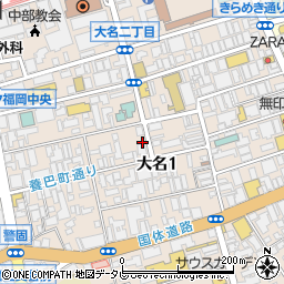 福岡県福岡市中央区大名1丁目10-30周辺の地図