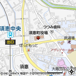 福岡県糟屋郡須惠町周辺の地図