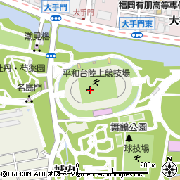 平和台陸上競技場周辺の地図