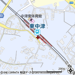 東中津駅akippa駐車場周辺の地図