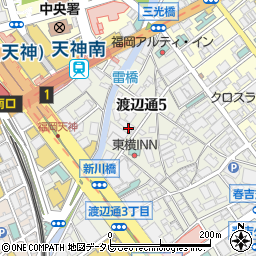 福岡県福岡市中央区渡辺通5丁目16-6周辺の地図