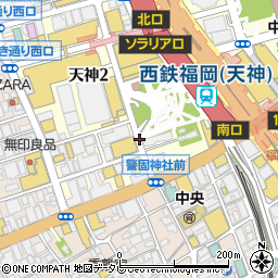 福岡市有料自転車駐車場　天神自転車駐車場周辺の地図
