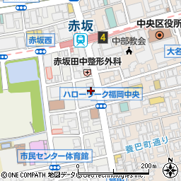 セブンイレブン福岡赤坂１丁目店周辺の地図