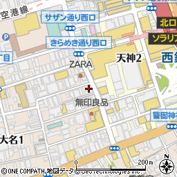 銀座・ＨＡＮＤＡＷａｔｃｈＷｏｒｌｄ　天神西通り本店周辺の地図