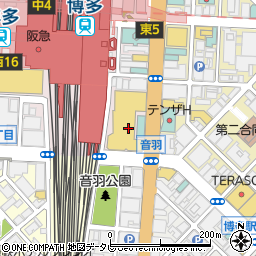 元祖もつ鍋もつ焼き楽天地 ヨドバシ博多駅店4階離れ周辺の地図