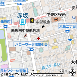 福岡中央区カギの緊急隊・３６５Ｘ２４　福岡中央区・赤坂駅前センター周辺の地図