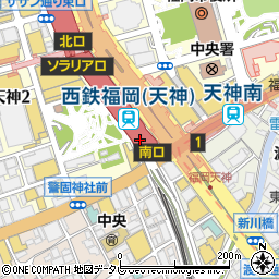 福岡三越周辺の地図