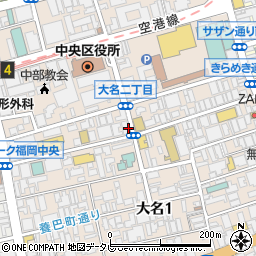 福岡県福岡市中央区大名周辺の地図