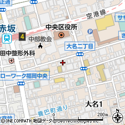 雄屋　天神大名店周辺の地図