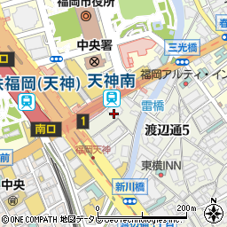 寝太郎　福岡天神店周辺の地図