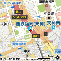 ユザワヤ　福岡三越店周辺の地図