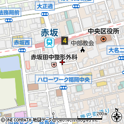 ディーキャリア福岡赤坂オフィス周辺の地図