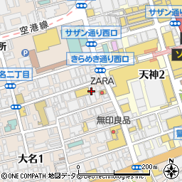 ラコステ　福岡天神店周辺の地図