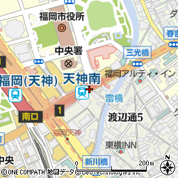天神南駅周辺の地図