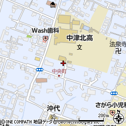 毎日新聞　中津中央販売店周辺の地図