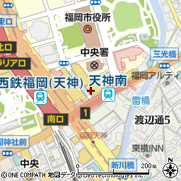 株式会社西日本新聞社　西日本新聞関連企業西日本エルガーラビル貸ホール受付周辺の地図