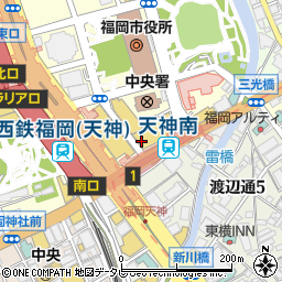 株式会社西日本新聞社　西日本新聞関連企業西日本エルガーラビル貸ホール受付周辺の地図