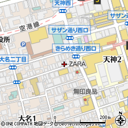 餃子拉麺酒場暖暮　天神大名店周辺の地図