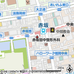 デイリーヤマザキ福岡赤坂１丁目店周辺の地図